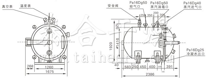 圓形靜態(tài)真空干燥機(jī)結(jié)構(gòu)示意圖